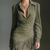 Hazel | Viscose Mini Dress With V-Neckline