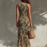 Helena - Long printed dress with slit