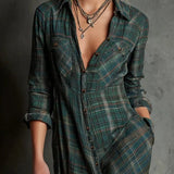 Livia | Long Dress Checkered Pattern