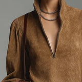Florence | Suede Turtleneck Mini Dress
