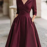 A-Line Dress – Stylish Lapel Design for Summer Outings