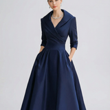 A-Line Dress – Stylish Lapel Design for Summer Outings