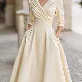 A-Line Dress – Stylish Lapel Design for Summer Outings