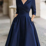 A-Line Dress – Stylish Lapel Design for Summer Outings