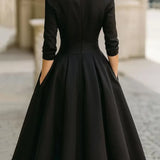 A-Line Dress – Stylish Lapel Design for Summer Outings