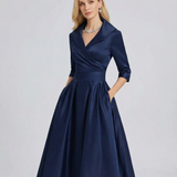 A-Line Dress – Stylish Lapel Design for Summer Outings