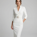 Autumn Elegance Midi Dress – Flattering Waist Design for Sophisticated Occasions