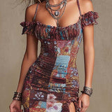 Calista - Boho-Chic Floral Ruffle Midi Dress