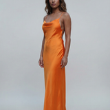 Backless Maxi Dress – Elegant Satin Evening Gown for Formal Events