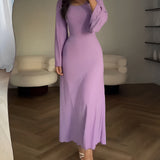 Aiah - Elegant Knitted Maxi Dress