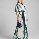 Bohemian Floral Maxi Dress – Elegant Deep V Neck for Summer Parties