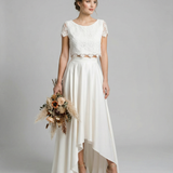 Bohemian Lace Wedding Dress – Elegant High-Low Design for Outdoor Ceremonies