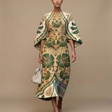 Bohemian Midi Dress – Chic High Waist Design for Summer Office Wear