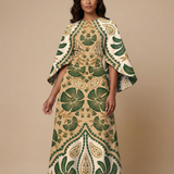 Bohemian Midi Dress – Chic High Waist Design for Summer Office Wear