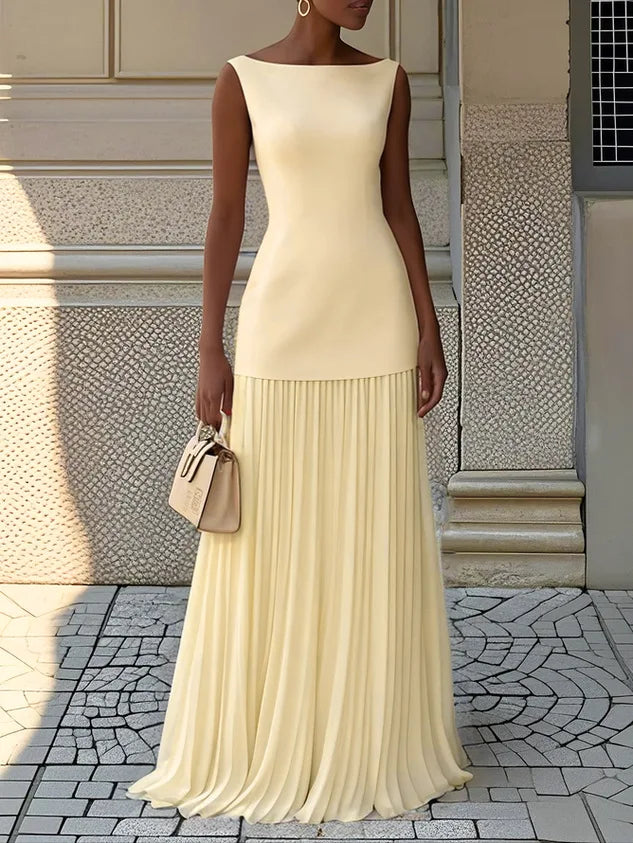 Boho Chic Maxi Dress – Elegant Pleated Design for Summer Events