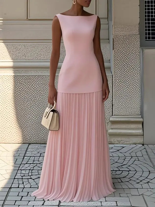 Boho Chic Maxi Dress – Elegant Pleated Design for Summer Events