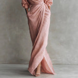 Boho V Neck Maxi Dress – Elegant Draped Design for Summer Parties