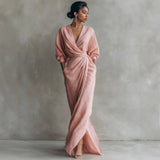 Boho V Neck Maxi Dress – Elegant Draped Design for Summer Parties