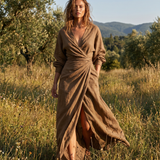 Boho V Neck Maxi Dress – Elegant Draped Design for Summer Parties