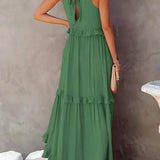 Ilona - Halterneck Dress With Ruffles and Maxi Pockets