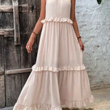 Ilona - Halterneck Dress With Ruffles and Maxi Pockets