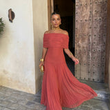 Callie - One Shoulder Mesh Maxi Dress