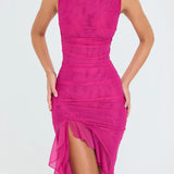 Lorienne ™ | Boat-neck ruffle sheath dress