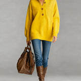 Jane - Elegant Three-Button Sweater with Collar