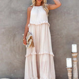 Ilona - Halterneck Dress With Ruffles and Maxi Pockets