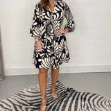 Fenella - Printed V Neck Midi Dress