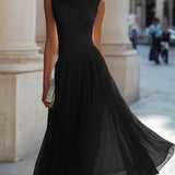 Draped Cowl Neck Sleeveless Pleated Midi Dress - Elegant Formal Wedding Guest Dress