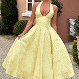 Esmeralda - Halter Sleeveless Midi Dress