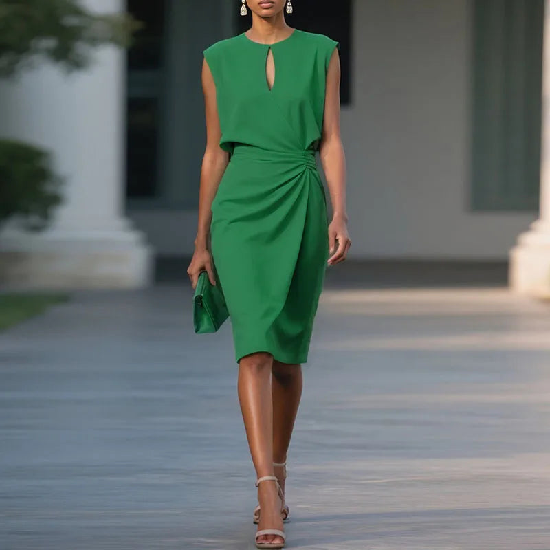Elegant Retro Dress – Stylish Sleeveless High Waist for Summer Parties