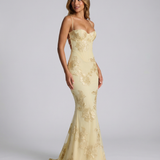 Floral Evening Dress – Elegant Backless Design for Wedding Guest or Special Occasions