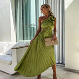 Lizbeth - Flower Shoulder Maxi Dress