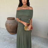 Callie - One Shoulder Mesh Maxi Dress