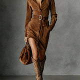 Mila | Suede Shirt Dress