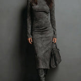 Ava | Suede Midi Dress