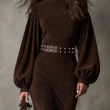 Harriet | Vintage Lantern-Sleeve Midi Dress