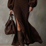 Harriet | Vintage Lantern-Sleeve Midi Dress