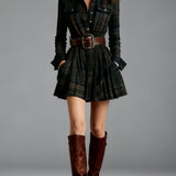 Magdalena | Elegant short checkered dress
