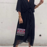 Thyra - V Neck Midi Dress