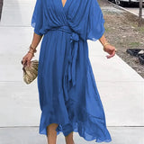Thyra - V Neck Midi Dress