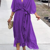 Thyra - V Neck Midi Dress