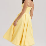 Luce - Satin Tulle Midi Dress