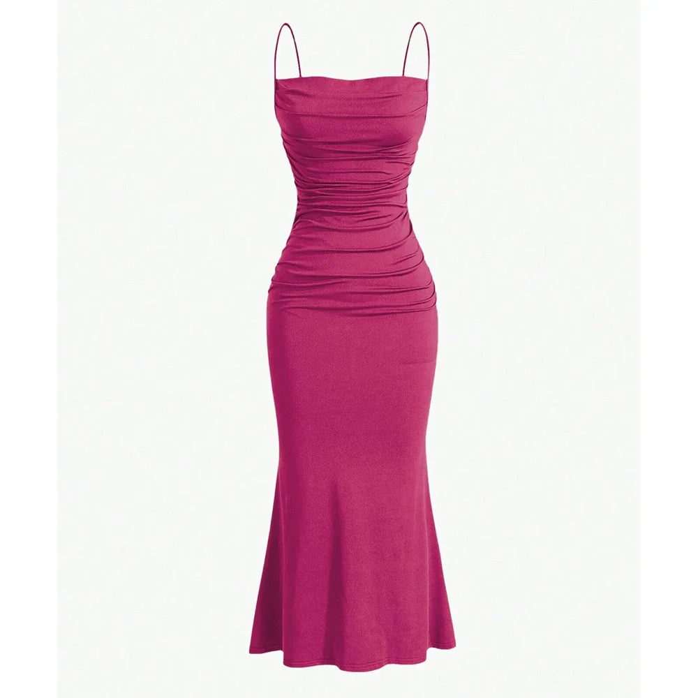 Maxi Dress – Elegant Spaghetti Strap Summer Wedding Guest Outfit