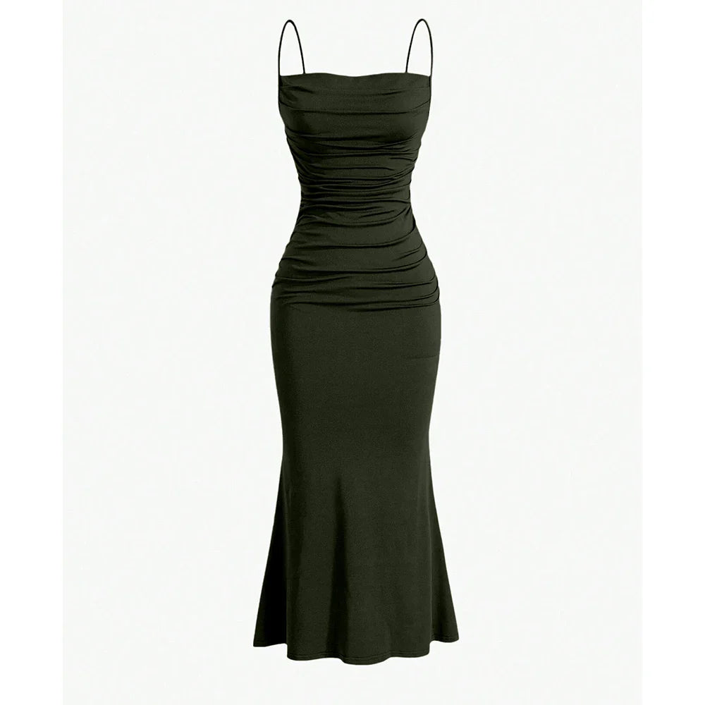 Maxi Dress – Elegant Spaghetti Strap Summer Wedding Guest Outfit