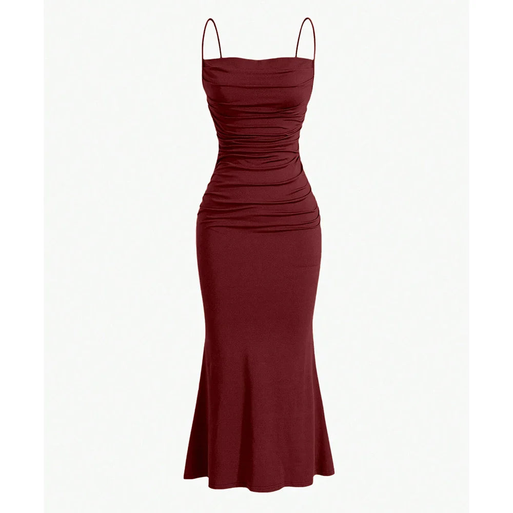 Maxi Dress – Elegant Spaghetti Strap Summer Wedding Guest Outfit