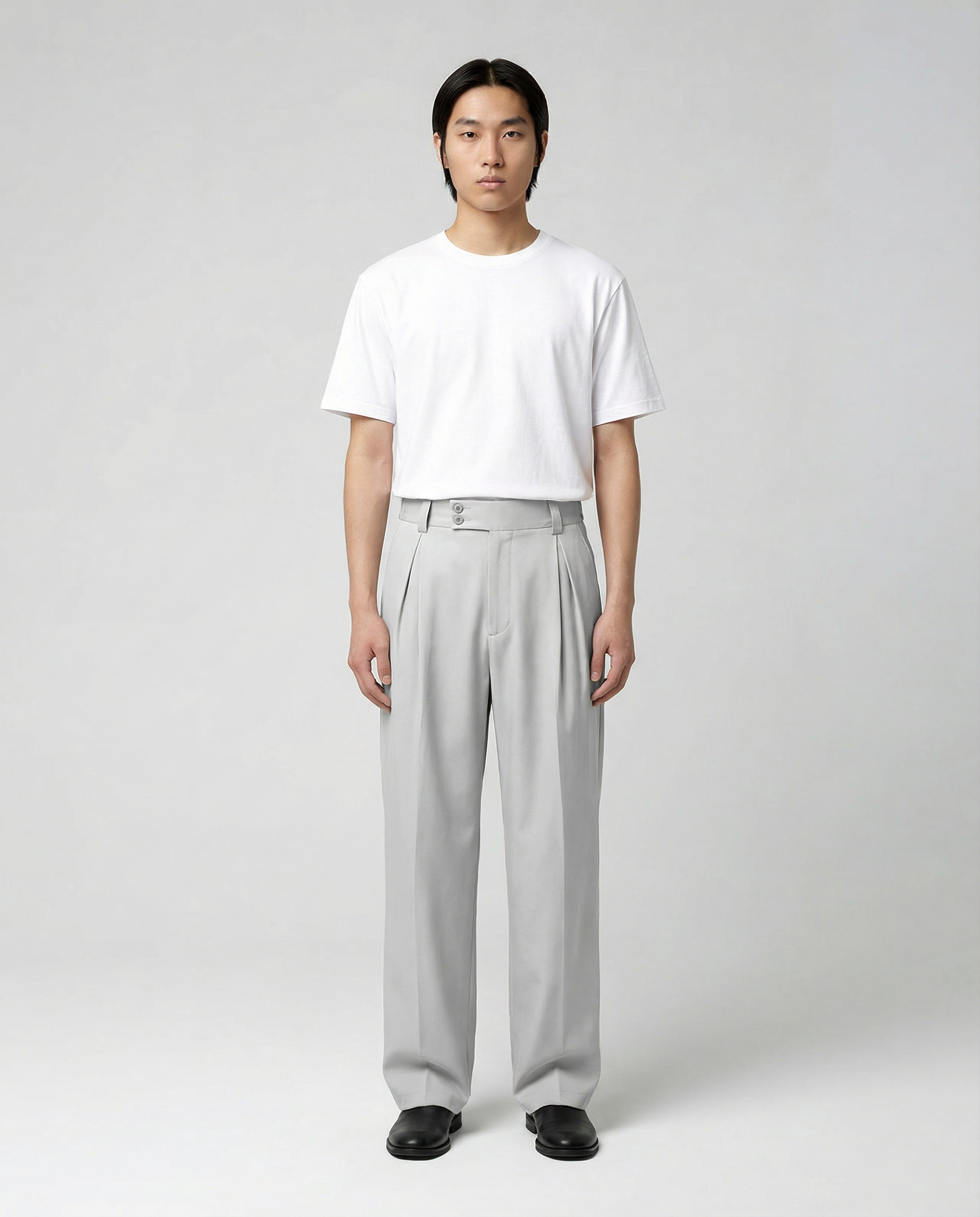 Men's Wide Leg Pleated Trousers – High Waisted Relaxed Fit Tailored Smart Casual Pants