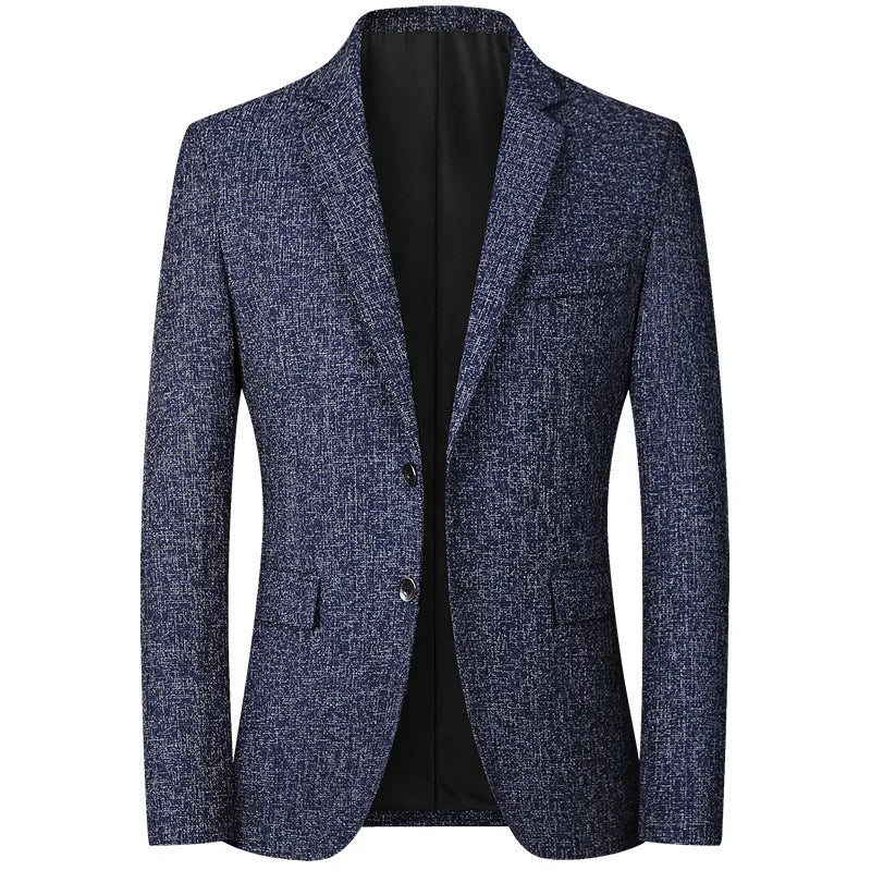 Men's Blazer Jacket – Simple Solid Color for Business Casual Style